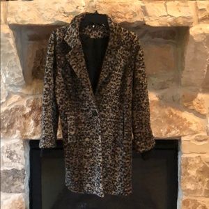 Free people leopard print pea coat